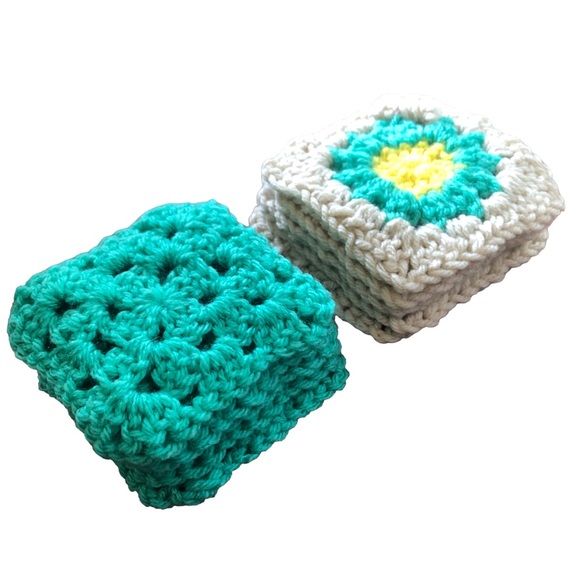 10 Handmade Granny Square Blocks for Afghans, Bags, Hats DYI PROJECTS 4”x 4” - Picture 4 of 13